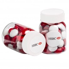 BABY JAR FILLED WITH CHOC BEANS (Mixed or Corp Colours) 50g